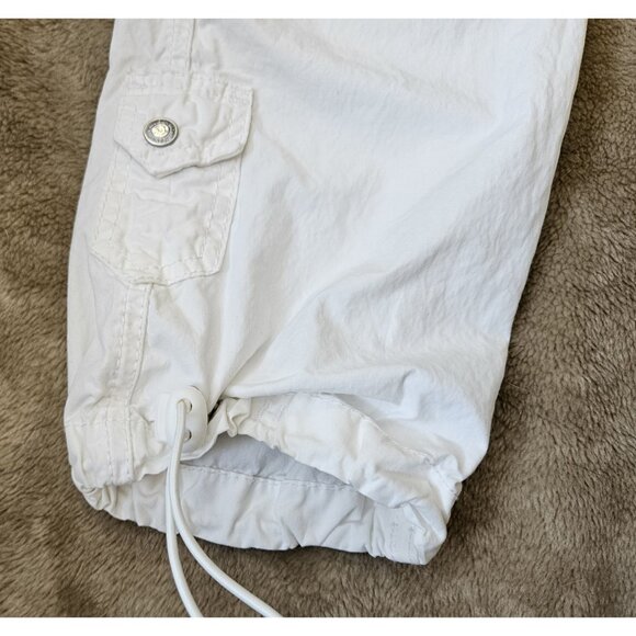 True Religion Womens Military Cargo Pants 26 White Straight Adjustable Waist/Leg - Picture 5 of 16
